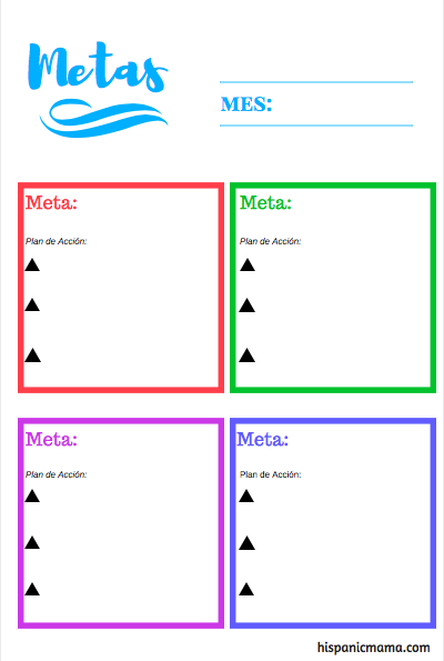 Setting Goals Bilingual Printable
